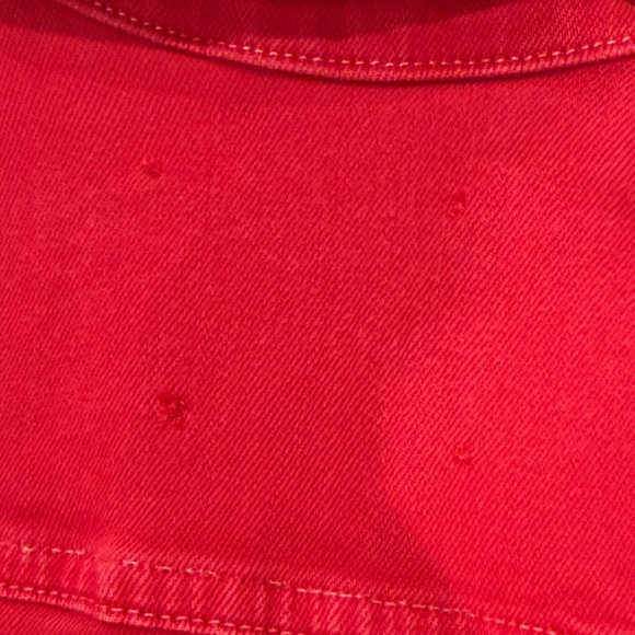 L’Agence Red Denim Jacket Size Medium C11-158 - Picture 8 of 8